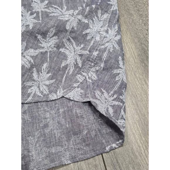 Brooks Brother linen cotton Palm Tree Button Down Shirt Men Large Gray A004200 - Picture 5 of 8